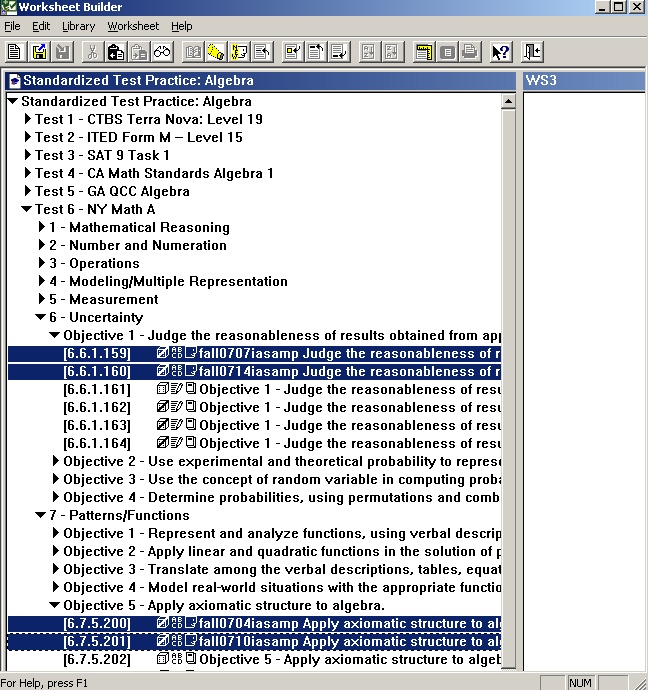 Standardized Test Practice : algebra library